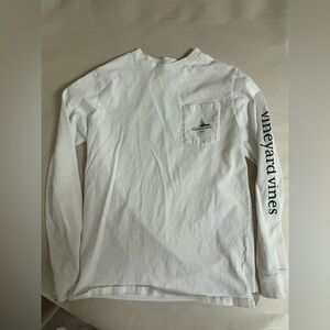 Vineyard Vines White Long Sleeve Kids Shirt- Naples Christmas